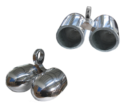 6 1/2in Twin Aluminum Bullet Speaker Polished Pods In Pair