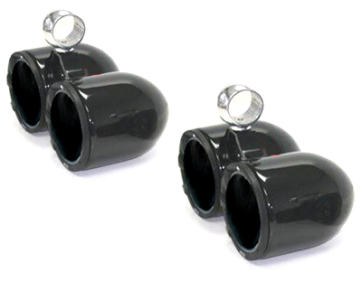 6 1/2in Twin Aluminum Bullet Speaker Black Pods In Pair